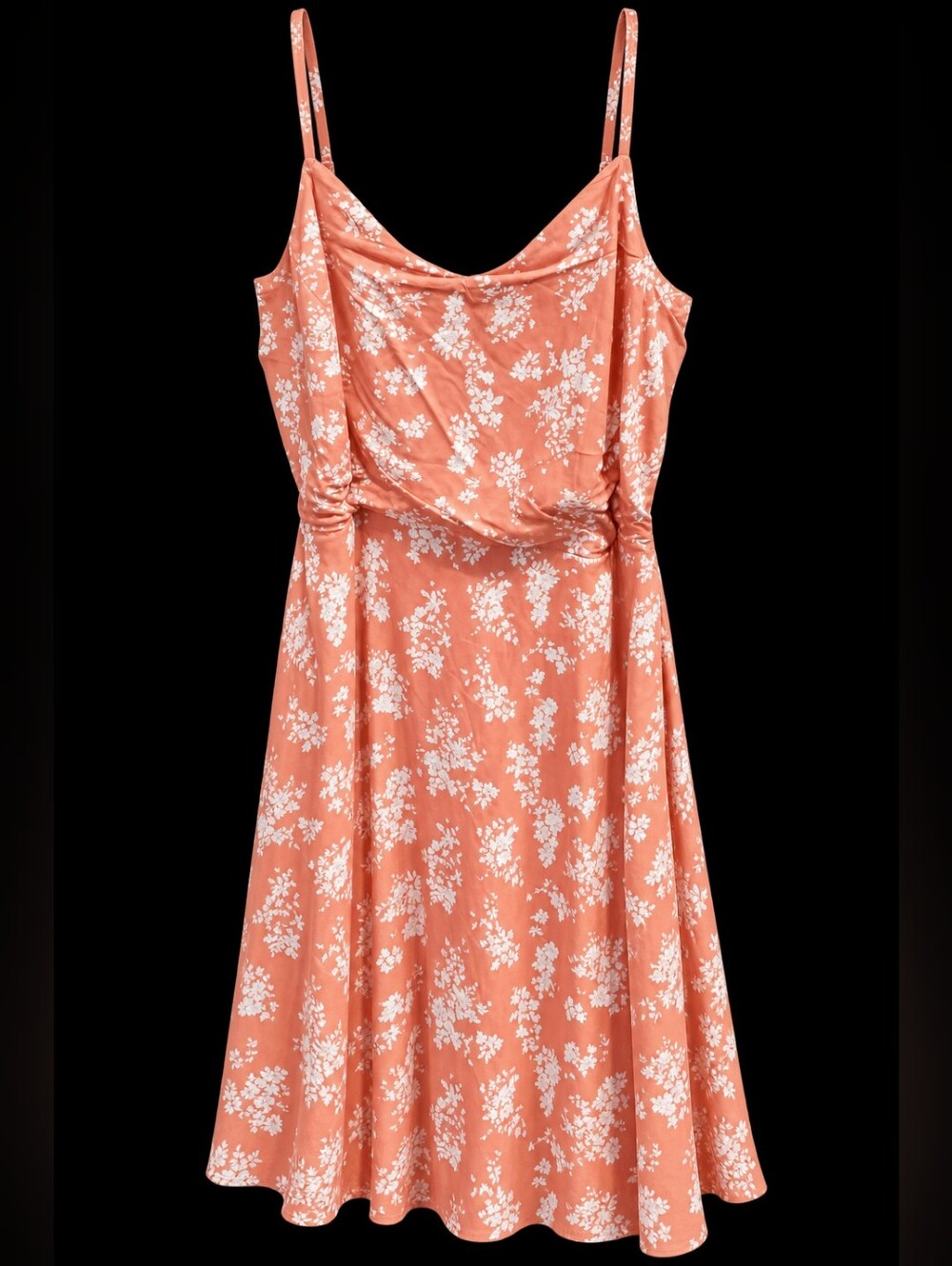 Maurices Coral Pink Floral Slip Midi Dress
